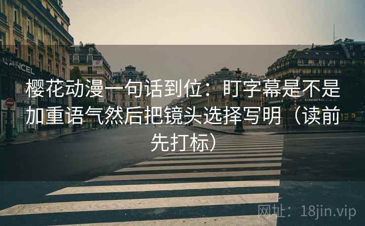 樱花动漫一句话到位：盯字幕是不是加重语气然后把镜头选择写明（读前先打标）