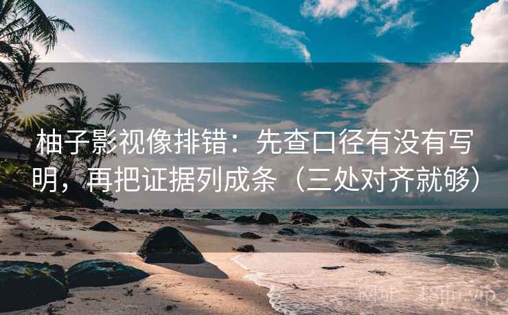 柚子影视像排错：先查口径有没有写明，再把证据列成条（三处对齐就够）
